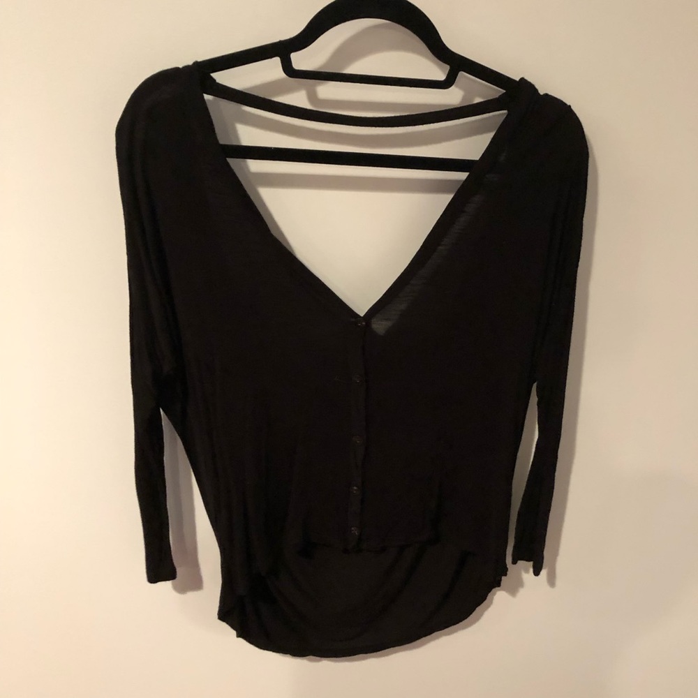 LF NWOT open back button down